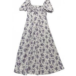 SHEIN Women's Floral Puff Sleeve Maxi Dress